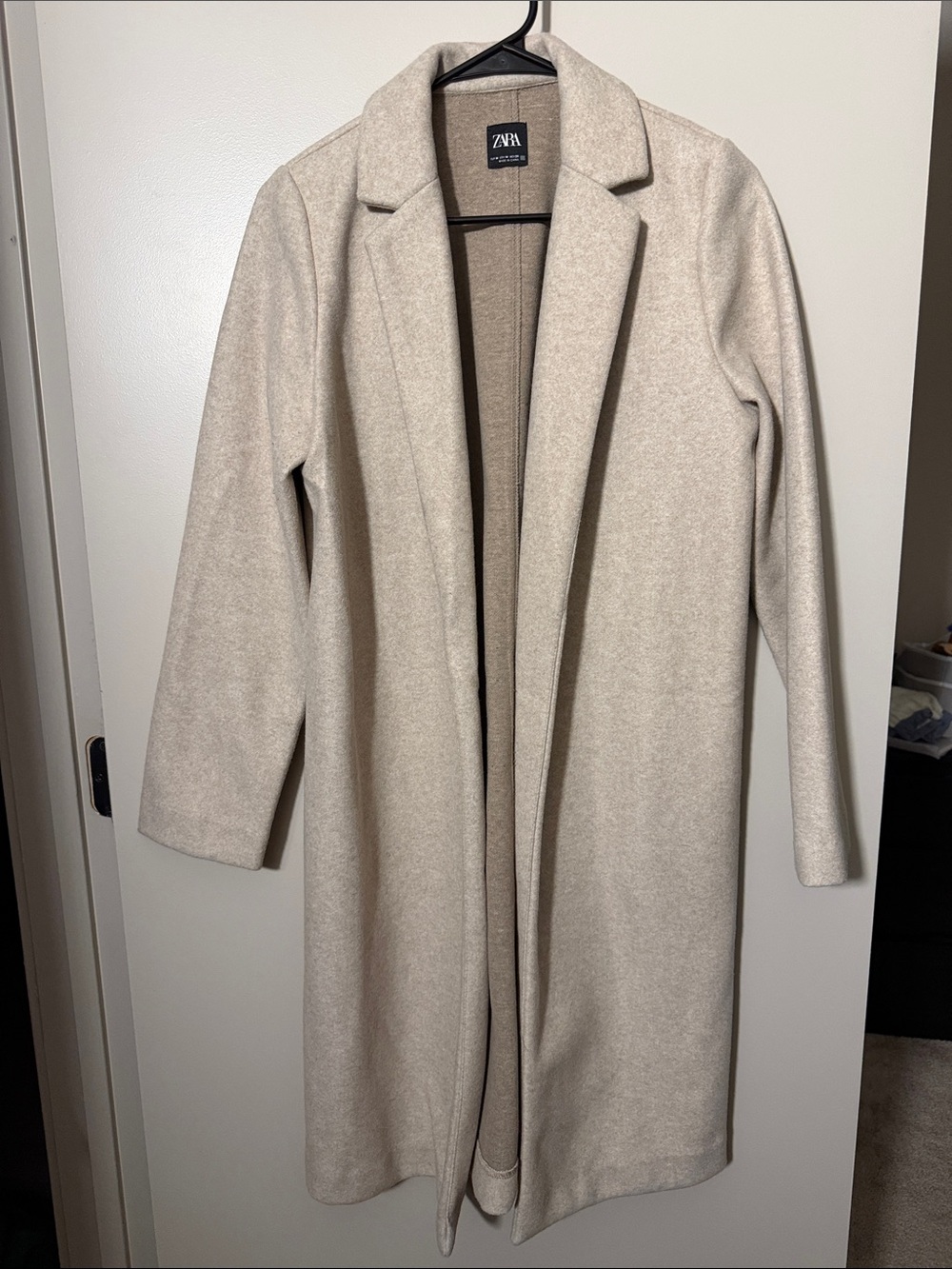 Zara Light Beige/Open Cream Long Trench Coat
